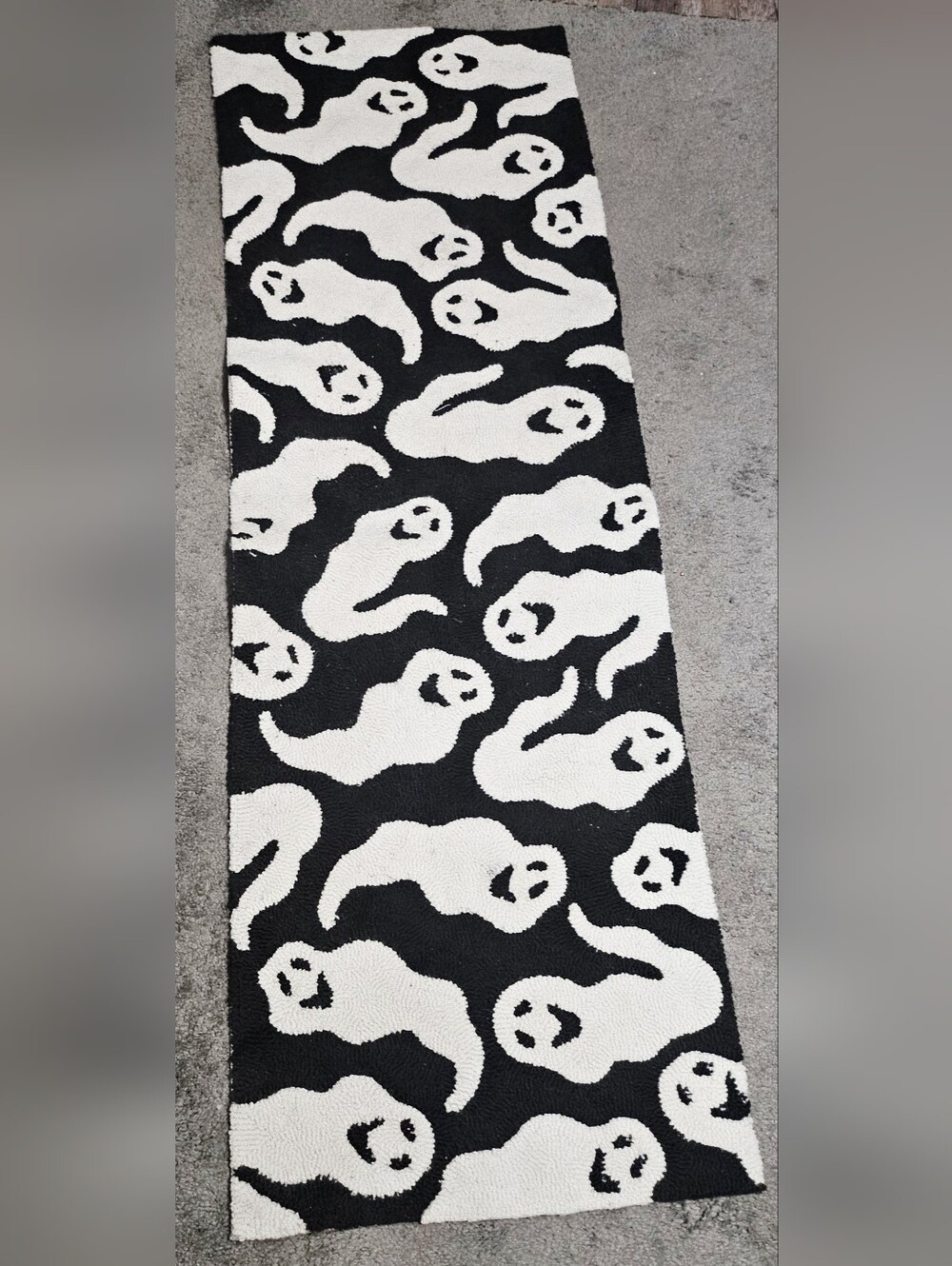 LOLOI Ghost Spirit Halloween Carpet Runner Black/white 20 X 60
